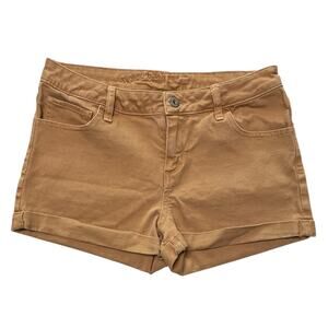 Arizona Jean Company Tan Camel Khaki Jean Shorts Rolled Hems 9